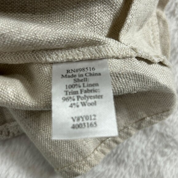 Coldwater Creek Womens Linen Button Front Vest Gray Lace Trim Sleeveless Casual - Picture 5 of 9